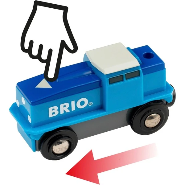 BRIO World Blaue Frachtlok Mit Batterie, Spielfahrzeug (blau/weiß) 5 BRIO World Blaue Frachtlok Mit Batterie, Spielfahrzeug (blau/weiß) – Bild 3