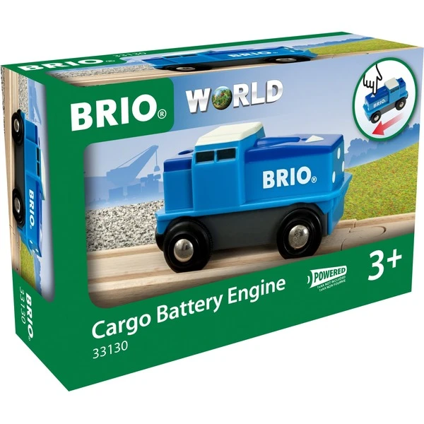 BRIO World Blaue Frachtlok Mit Batterie, Spielfahrzeug (blau/weiß) 6 BRIO World Blaue Frachtlok Mit Batterie, Spielfahrzeug (blau/weiß) – Bild 4