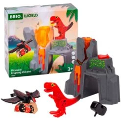 BRIO World Dinosaurier-Vulkan Mit Ausbruchsfunktion, Bahn