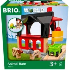 BRIO World Tierscheune Mit Heuwaggon, Spielgebäude