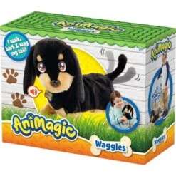 Goliath Games Animagic Waggles, Der Dackel, Kuscheltier (schwarz/beige)