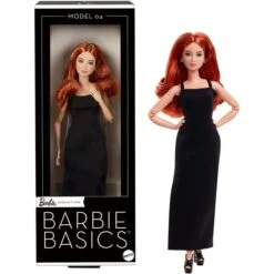 Mattel Barbie Basics Model 04 Mit Rotem Haar, Schwarzem Kleid Und Plateauschuhen, Puppe
