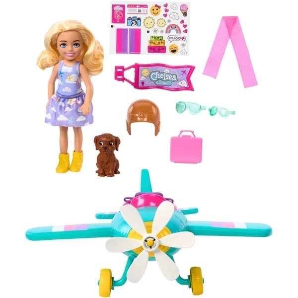 Mattel Barbie Chelsea Flugzeug Puppe Und Spielset (7 Zubehörteile) 4 Mattel Barbie Chelsea Flugzeug Puppe Und Spielset (7 Zubehörteile) – Bild 2