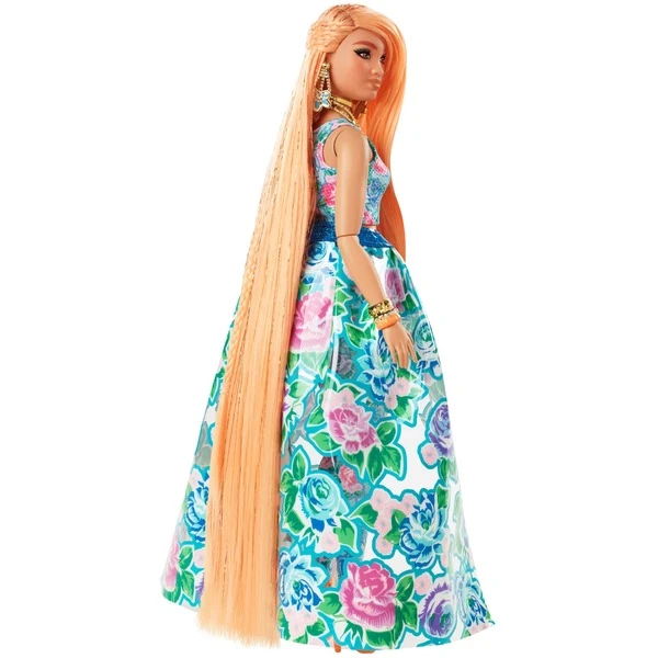 Mattel Barbie Extra Fancy Puppe Im Blauen Kleid Mit Blumenmuster 4 Mattel Barbie Extra Fancy Puppe Im Blauen Kleid Mit Blumenmuster – Bild 2