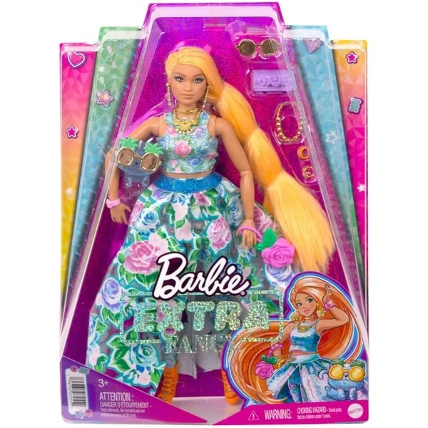 Mattel Barbie Extra Fancy Puppe Im Blauen Kleid Mit Blumenmuster 8 Mattel Barbie Extra Fancy Puppe Im Blauen Kleid Mit Blumenmuster – Bild 6
