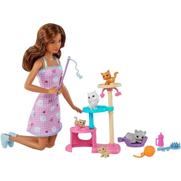 Mattel Barbie-Puppe Und Kätzchen Kratzbaum Spielset 3 Mattel Barbie-Puppe Und Kätzchen Kratzbaum Spielset