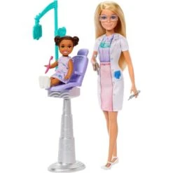 Mattel Barbie Zahnärztin-Puppe (mit 1 Kinderpuppe Und Accessoires)