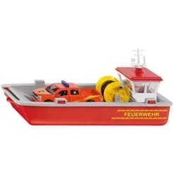 SIKU SUPER Feuerwehr Arbeitsboot, Spielfahrzeug (rot/grau)