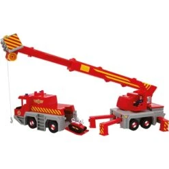 Simba Feuerwehrmann Sam 2-in -1 Rettungskran, Spielfahrzeug (rot/gelb)