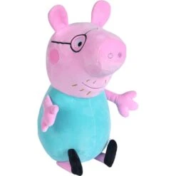Simba Peppa Wutz Papa Wutz, Kuscheltier (rosa/türkis, 37 Cm)