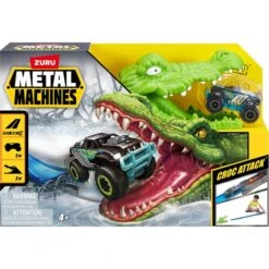ZURU Metal Machines - Spielset Krokodilangriff Rennbahn + Auto