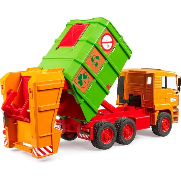 Bruder MAN TGA Müll-LKW Hecklader, Spielfahrzeug (orange) 5 Bruder MAN TGA Müll-LKW Hecklader, Spielfahrzeug (orange) – Bild 3