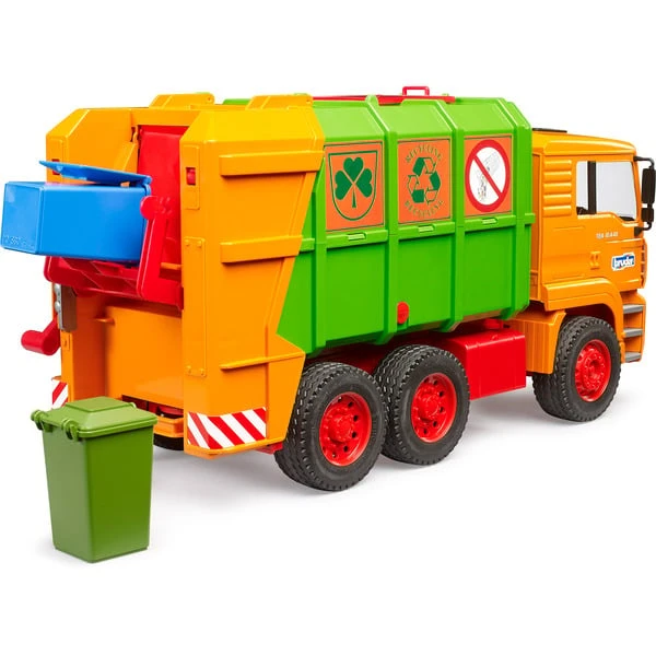 Bruder MAN TGA Müll-LKW Hecklader, Spielfahrzeug (orange) 6 Bruder MAN TGA Müll-LKW Hecklader, Spielfahrzeug (orange) – Bild 4