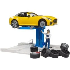 Bruder Bworld PKW Service Center + Bruder Roadster, Spielfahrzeug