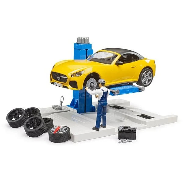 Bruder Bworld PKW Service Center + Bruder Roadster, Spielfahrzeug 4 Bruder Bworld PKW Service Center + Bruder Roadster, Spielfahrzeug – Bild 2