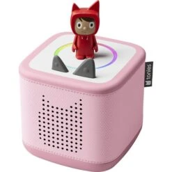 Tonies Toniebox 2 Rosa Starter Set Kreativ-Tonie Rot, Lautsprecher